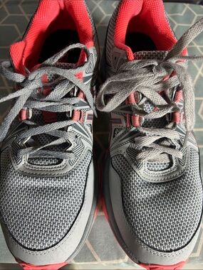 Asics Gray and Coral Running Sneakers for Women